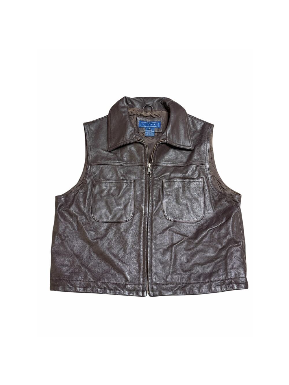 My Clothes Chocolate Leather Biker Vest size Medium